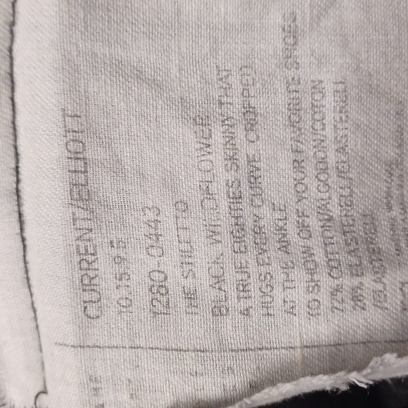 Current/Elliott The Stiletto Skinny Jeans in in Black Wildflower- Sz. 26 - Picture 11 of 12